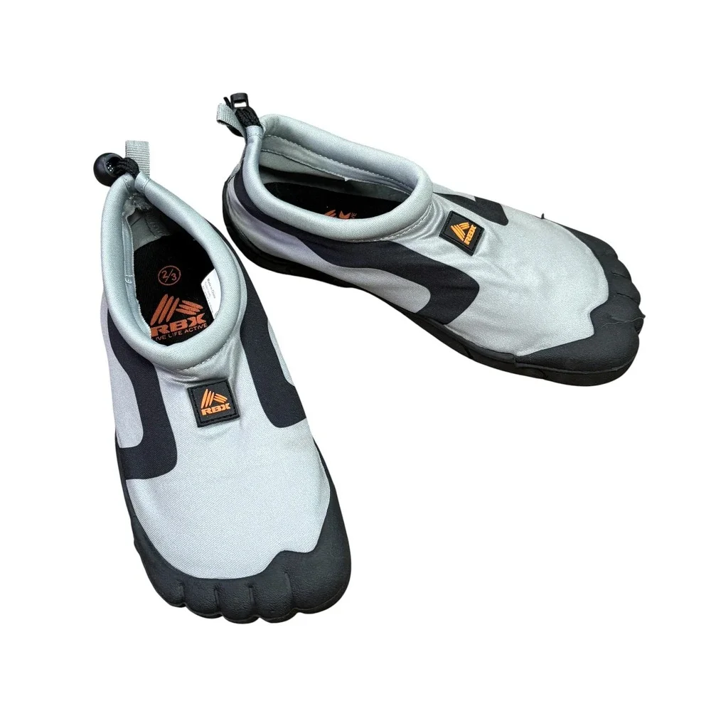 RBX Kids Water Shoes Grey Black Aqua Socks Beach Pool Shoes Size 2/3